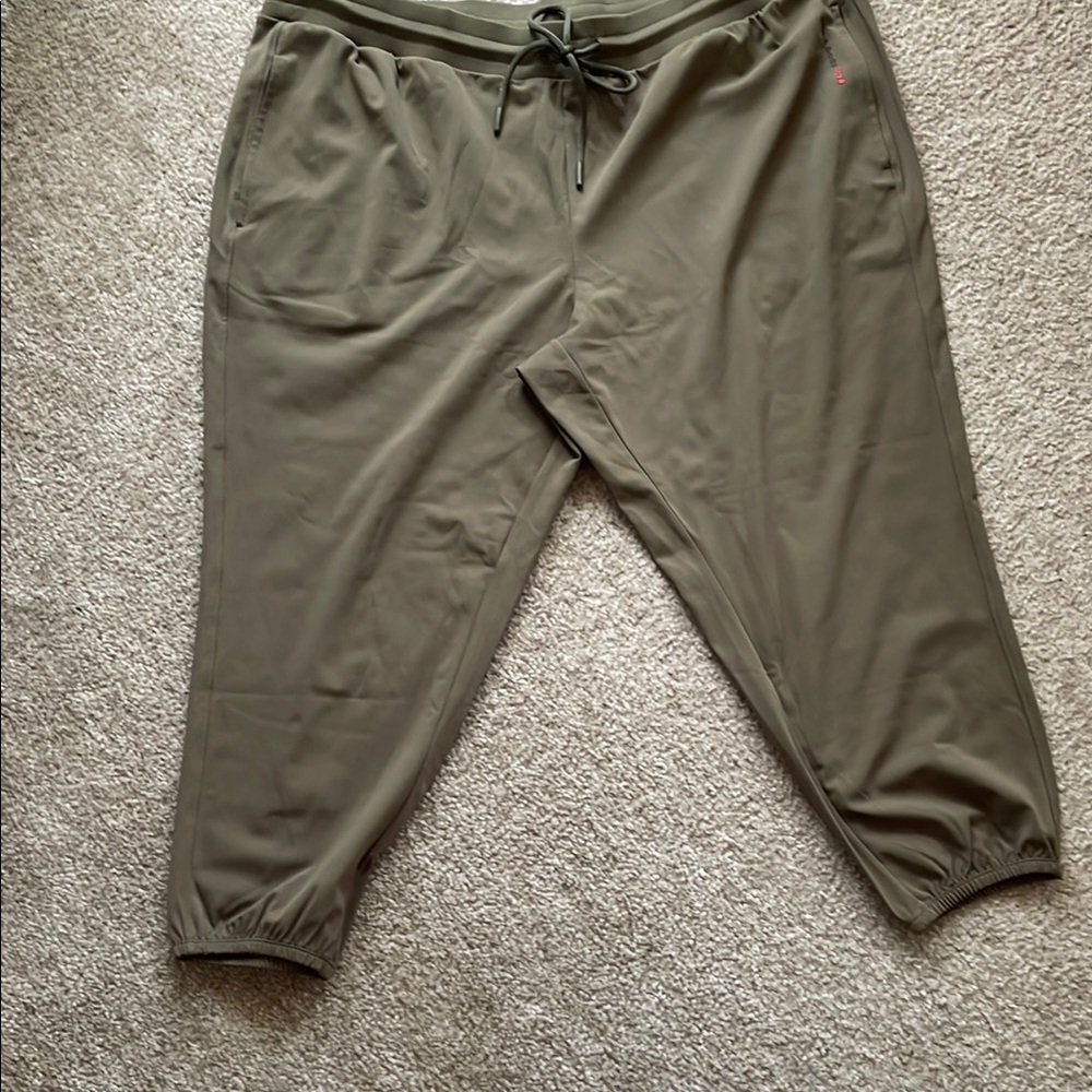 Peace Love World Green Joggers with Tapered Fit